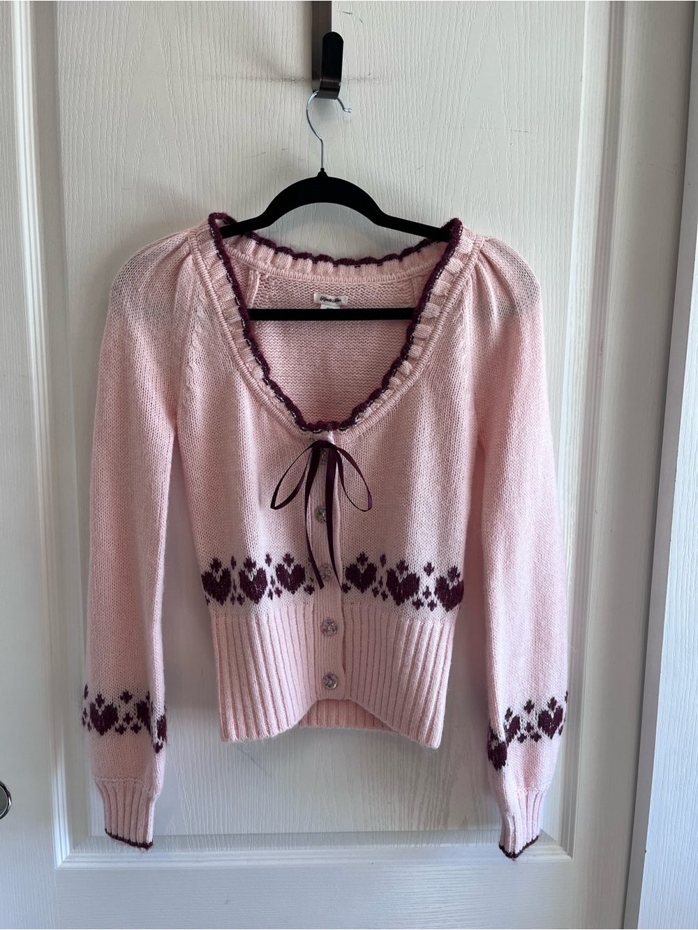 Urban Outfitters Kimchi Blue Alice Femme Fair Isle Cropped Cardigan XS NWOT - Picture 5 of 13